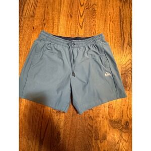 Quiksilver DryFlight Shorts Mens Large Blue Regular Fit Elastic Waist 6" Inseam